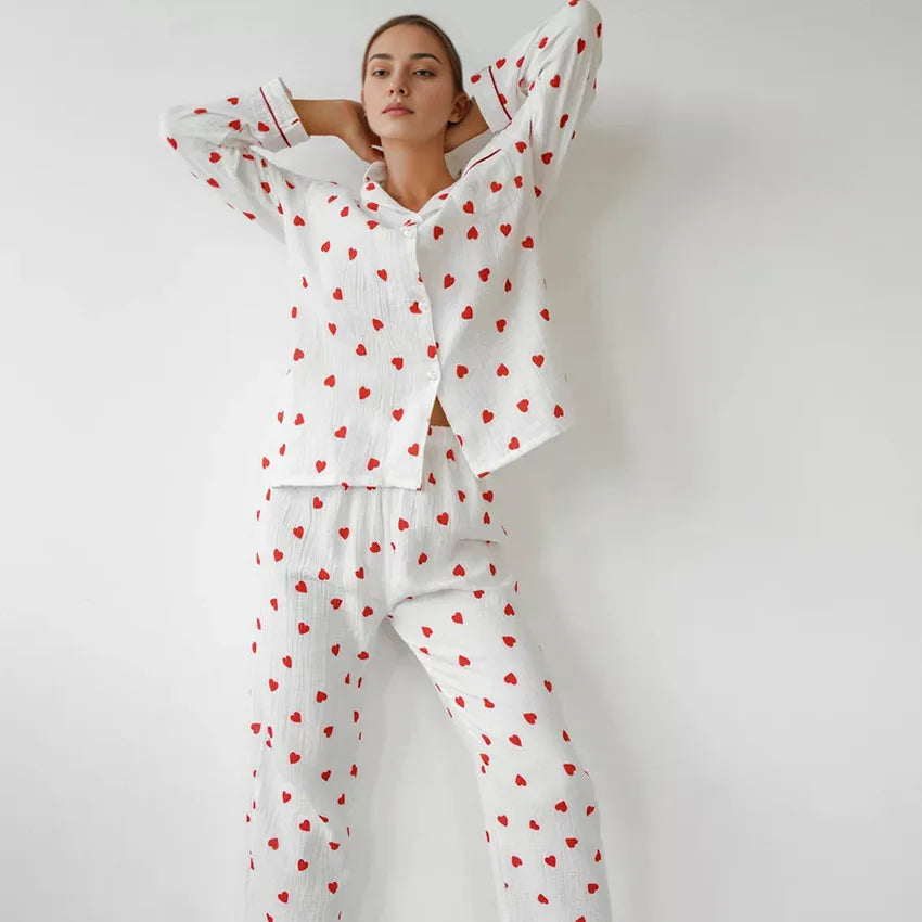 Stilla | Hjerteprint Pyjamassæt
