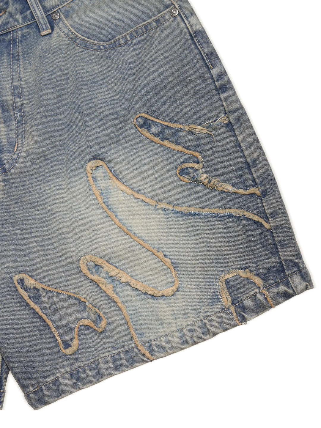 Stilla | Jeans-shorts med lav talje, knælang