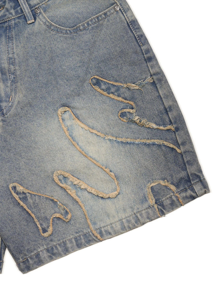 Stilla | Jeans-shorts med lav talje, knælang