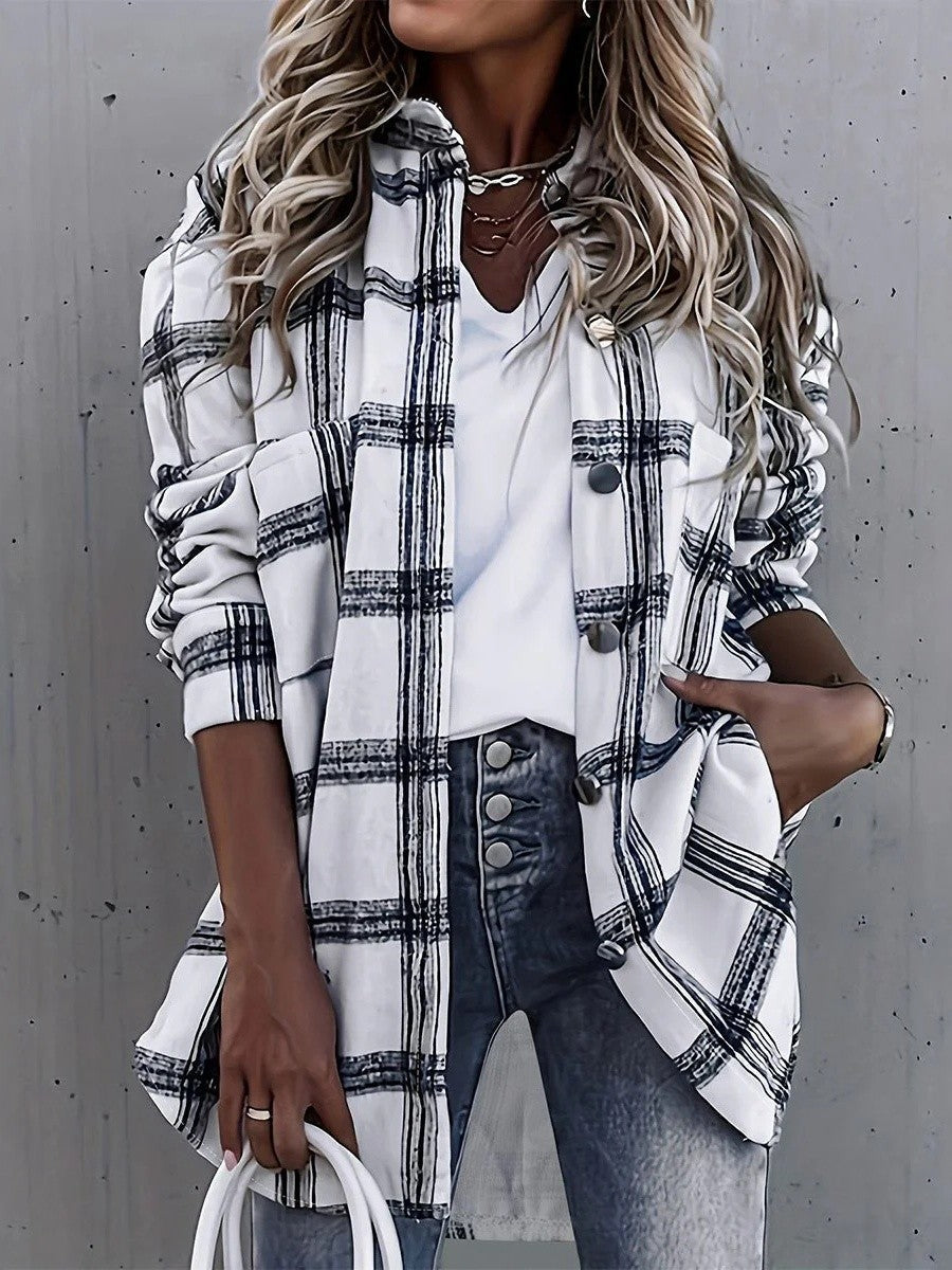 Stilla | Dame Oversized Ternet Skjortejakke