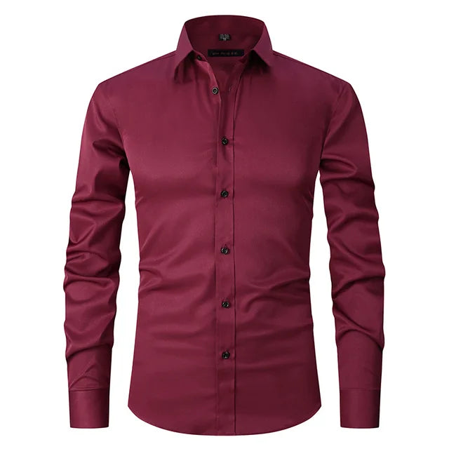 Stilla | Herre Slim Fit Stretchstof Krølfri Button Down Krave
