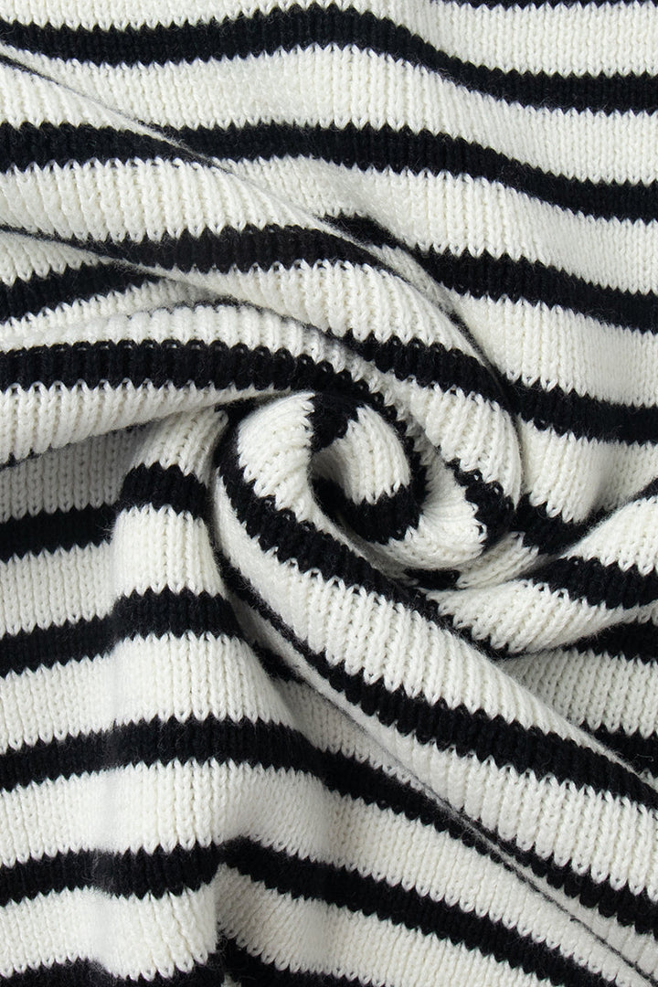 Stilla | Cozy Stribet Strikket Turtleneck Sweater