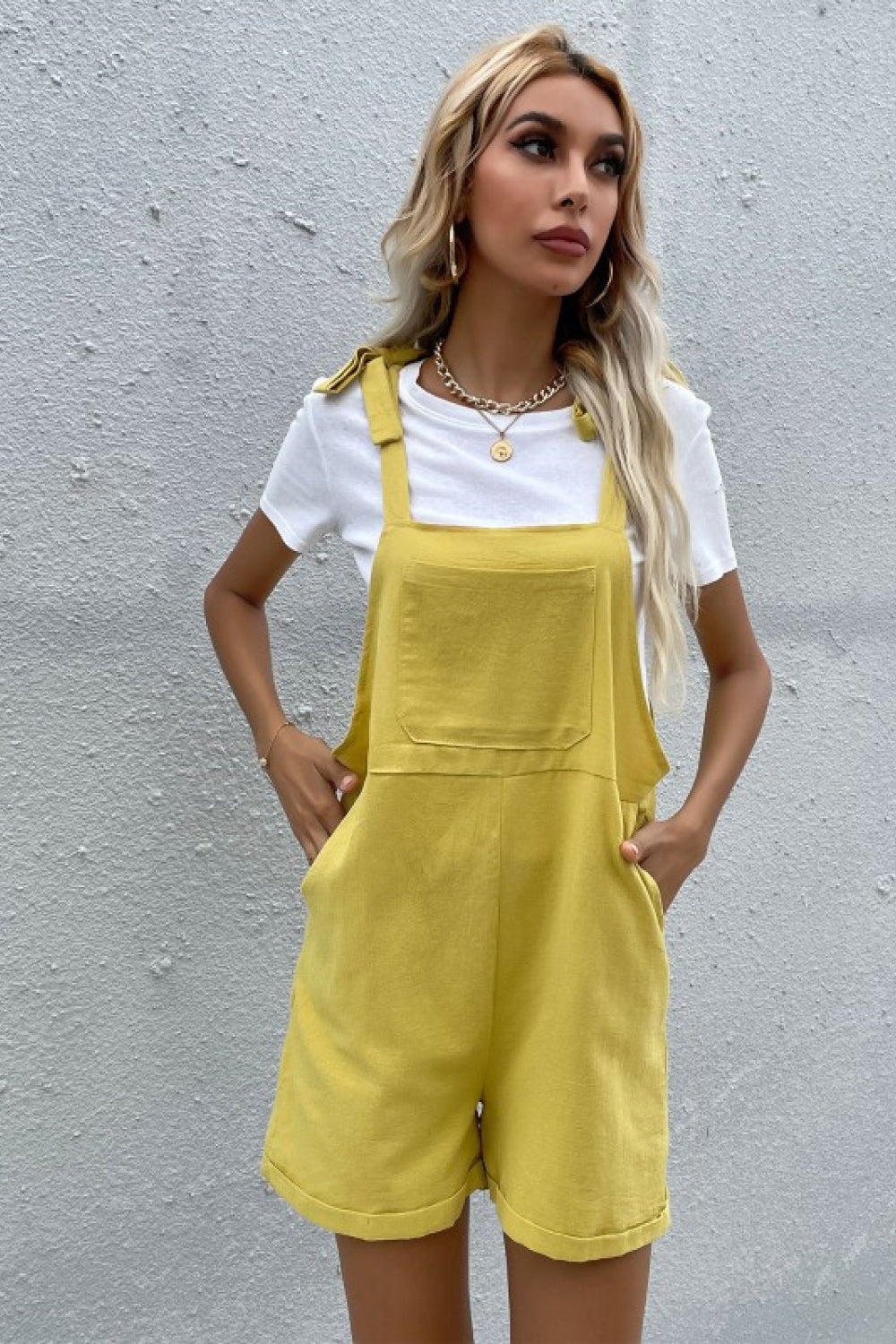 Stilla | Lagede korte overalls med lommer