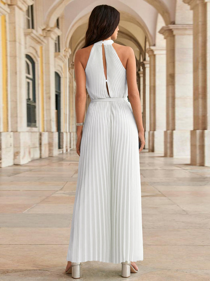 Stilla | Bundet Plisseret Ærmeløs Jumpsuit