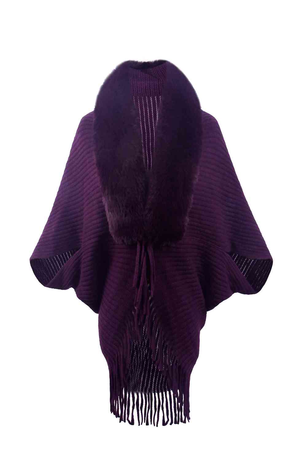 Stilla | Detaljeret Langærmet Ribbet Poncho