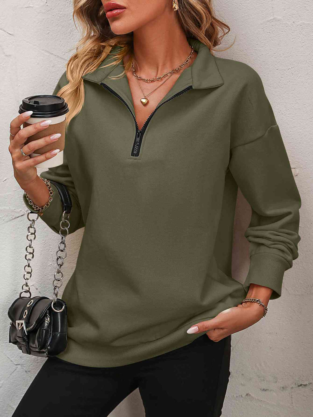 Stilla | op Droppet Skulder Sweatshirt