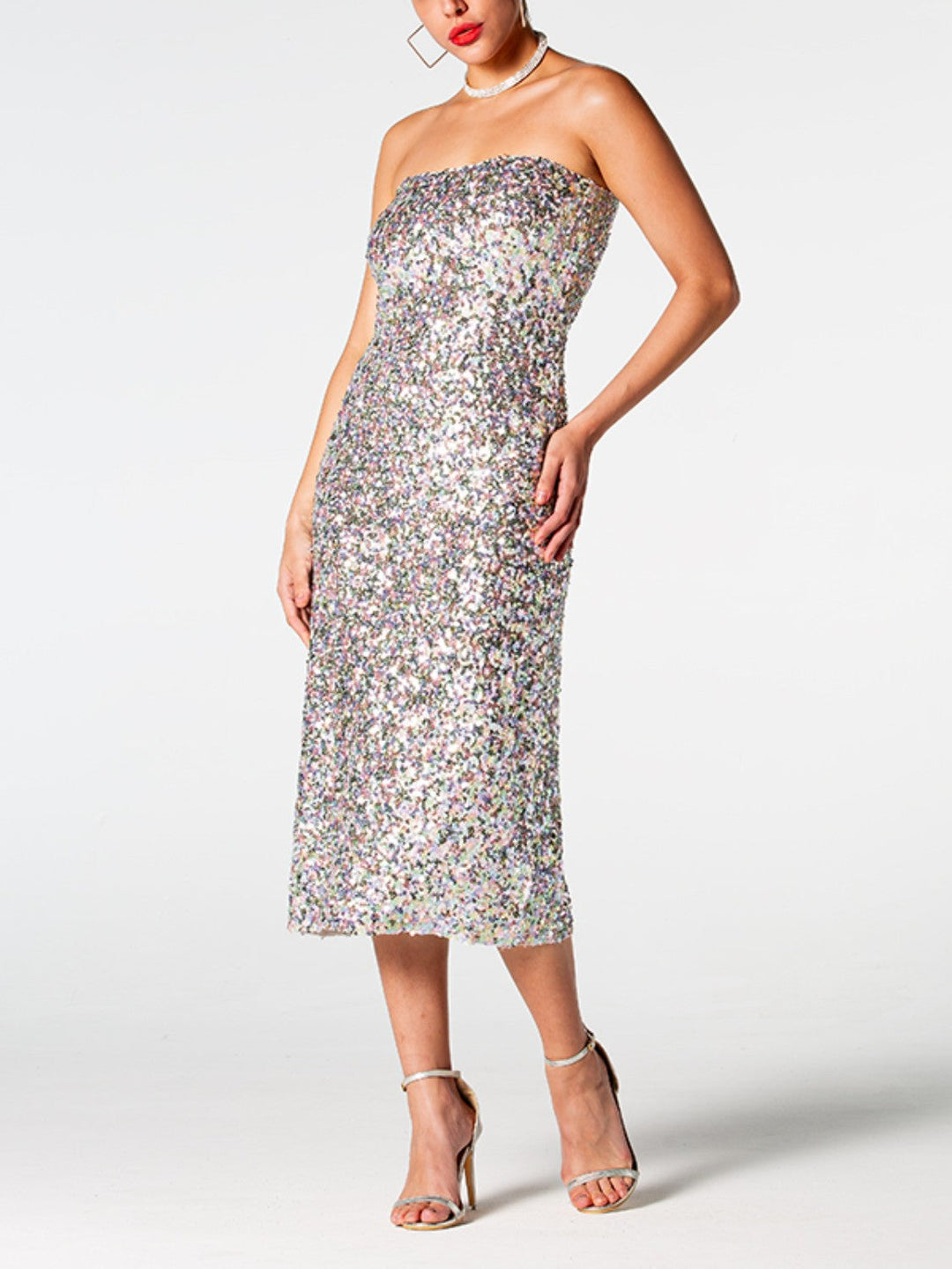 Stilla | Straight Neck Midi Wrap Dress