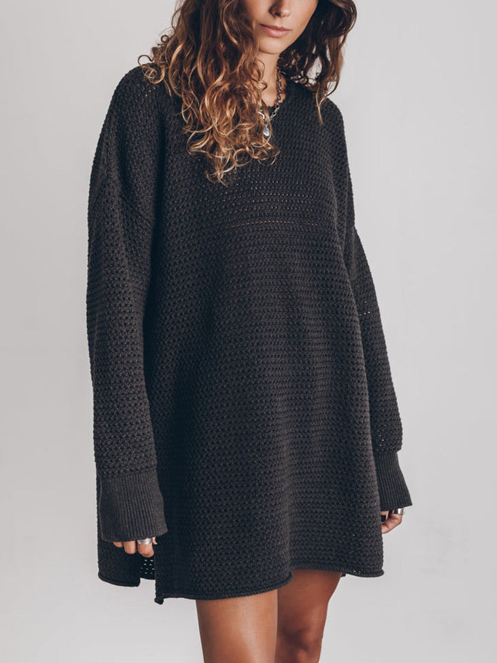 Stilla | Rund Hals Langærmet Slid Sweater