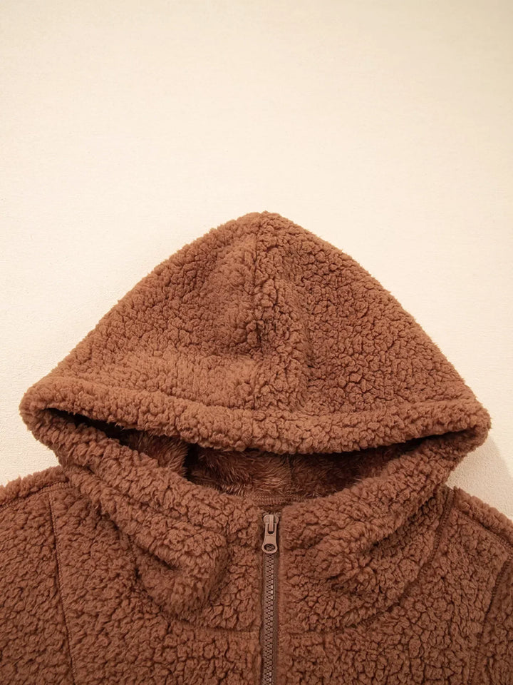 Stilla | Dame Relaxed Fit Zip Up Teddyjakke