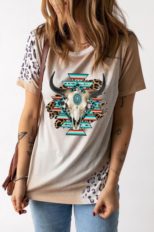Stilla | Nakke Kortærmet Grafisk T-shirt