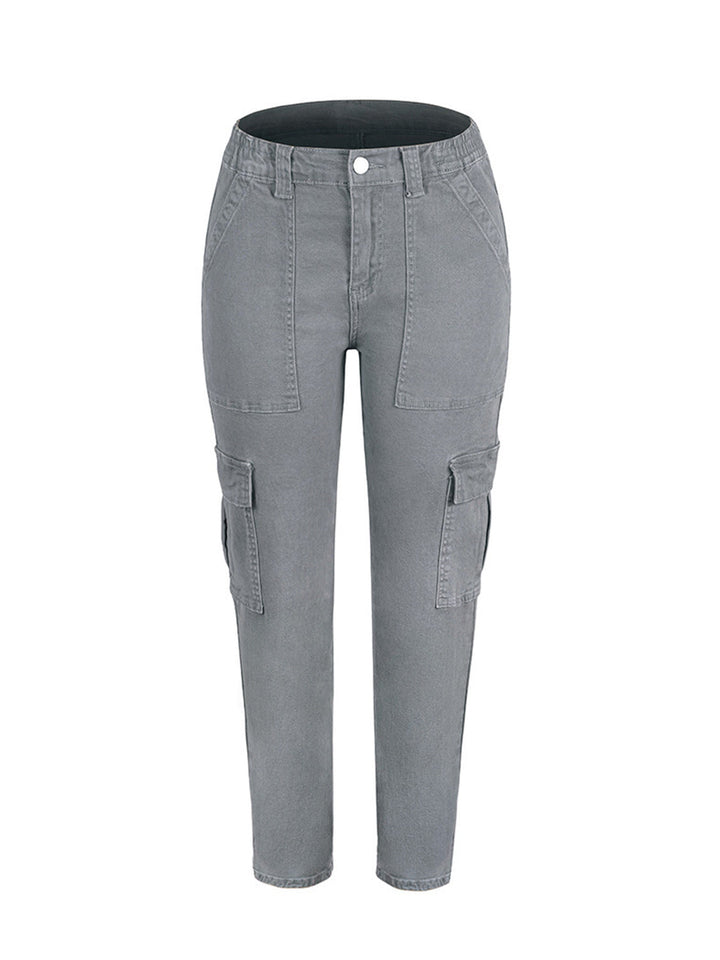 Stilla | Straight Jeans med Cargo Lommer
