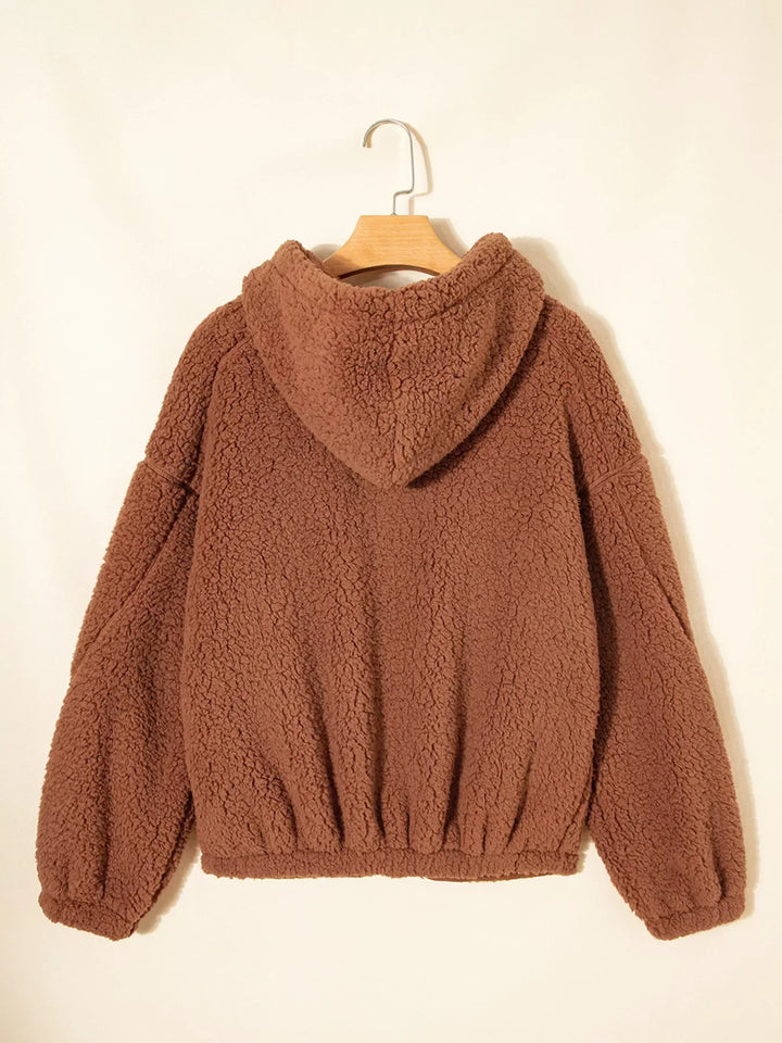 Stilla | Dame Relaxed Fit Zip Up Teddyjakke