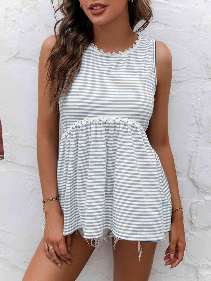 Stilla | Blondekant Rund Hals Tanktop