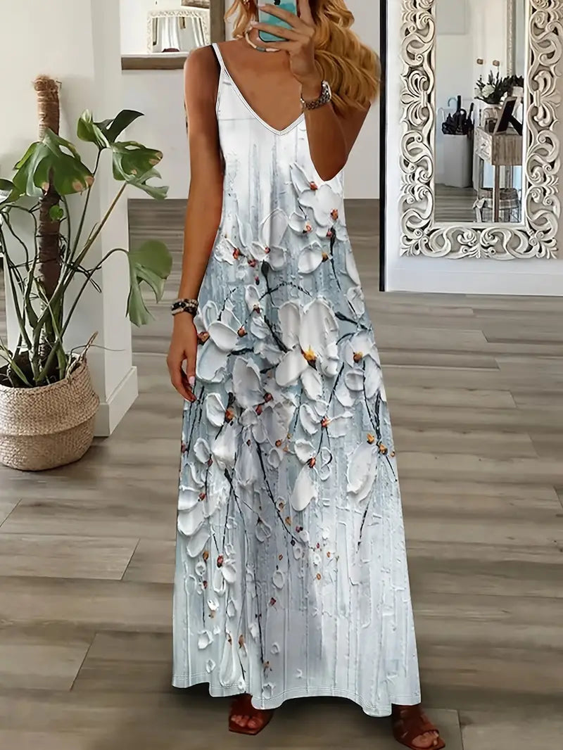Stilla | Blomstret Printkjole Med Spaghetti Stropper