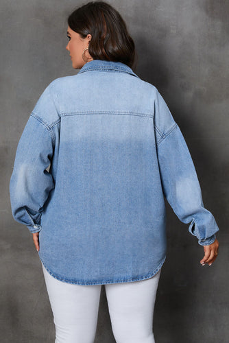 Stilla | Størrelse Knap Op Lommer Denim Top
