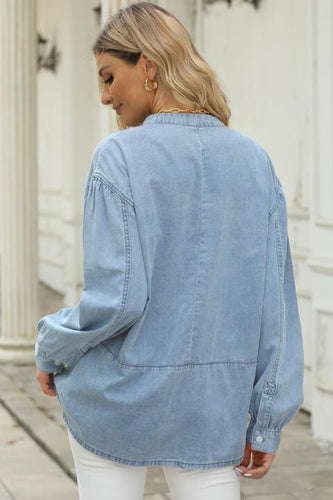 Stilla | Neck Denim Top