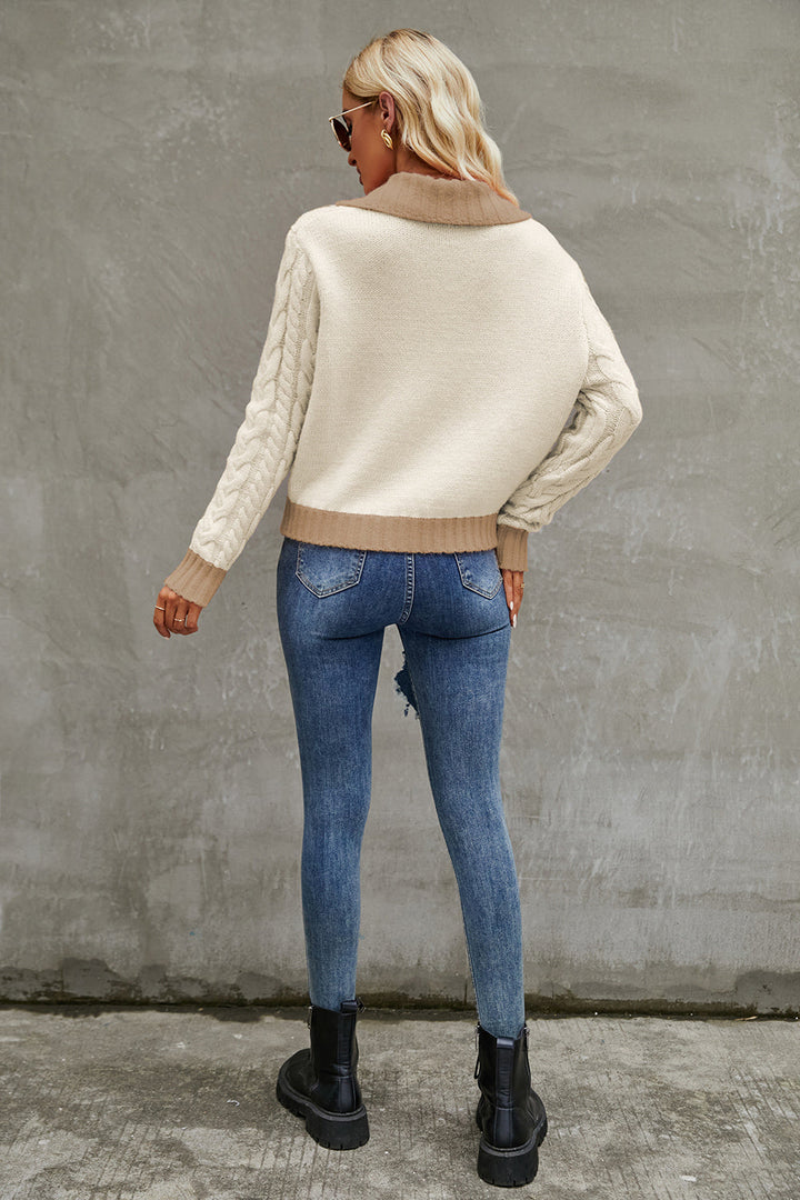 Stilla | Krave-Nakke Kabelstrik Cardigan
