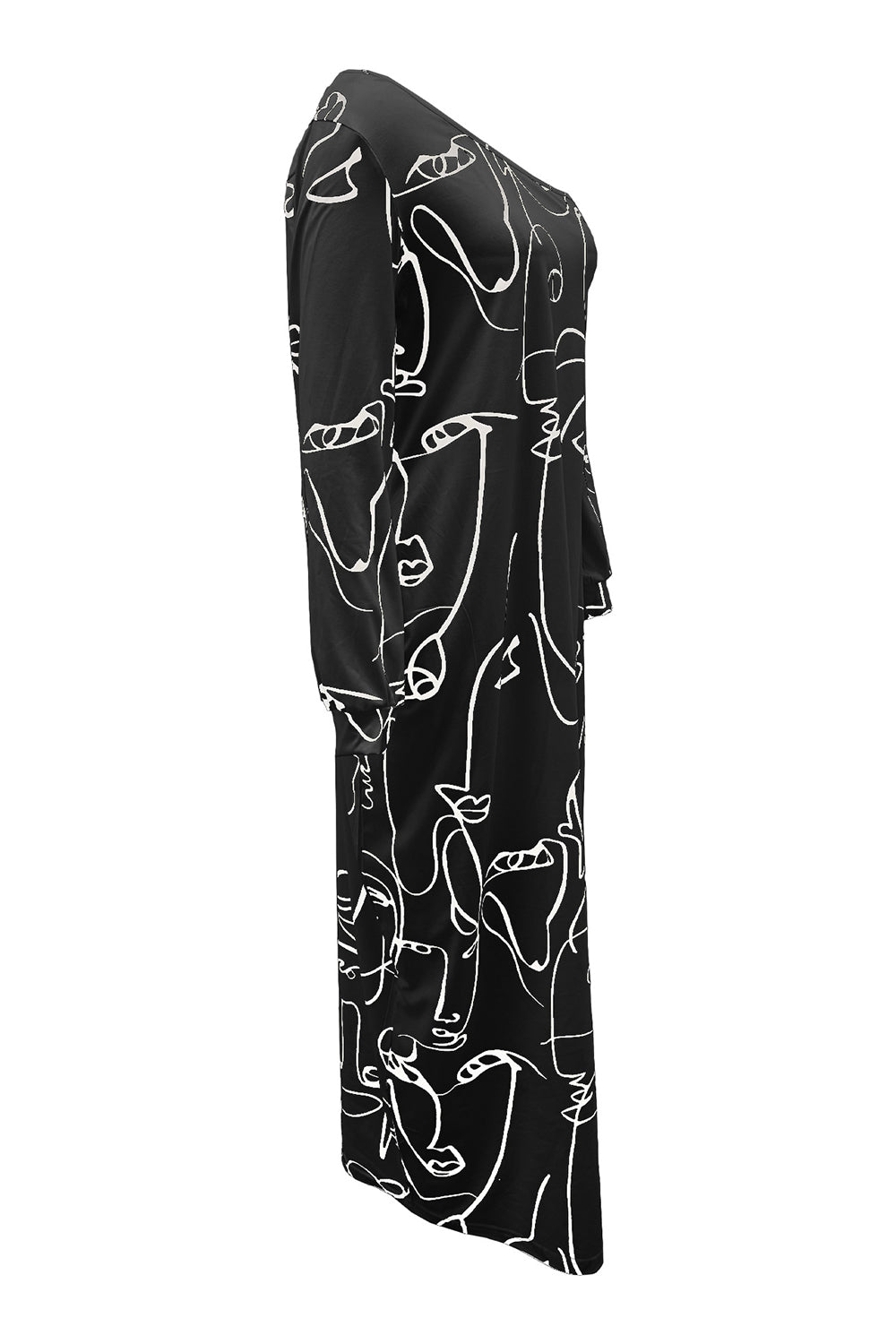 Stilla | Single Shoulder Lantern Sleeve Maxi Dress
