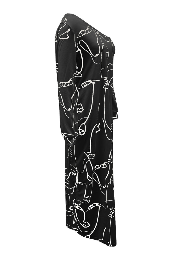 Stilla | Single Shoulder Lantern Sleeve Maxi Dress