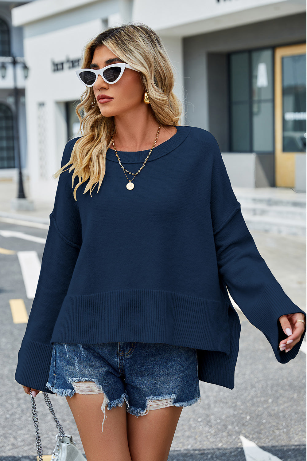 Stilla | Lav Slids Rund Hals Langærmet Sweatshirt