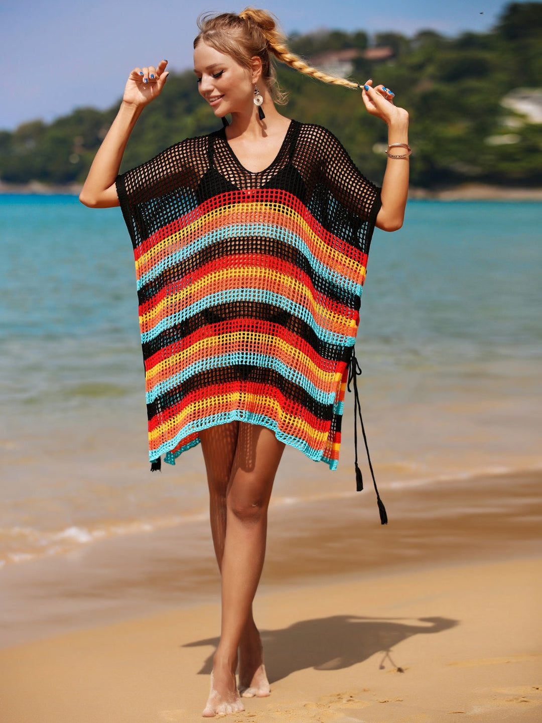 Stilla | Stribet Cover-up Med Frynser