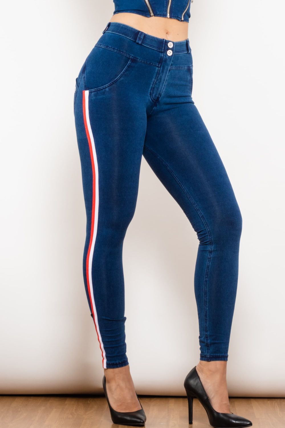 Stilla | Stripe Skinny Jeans