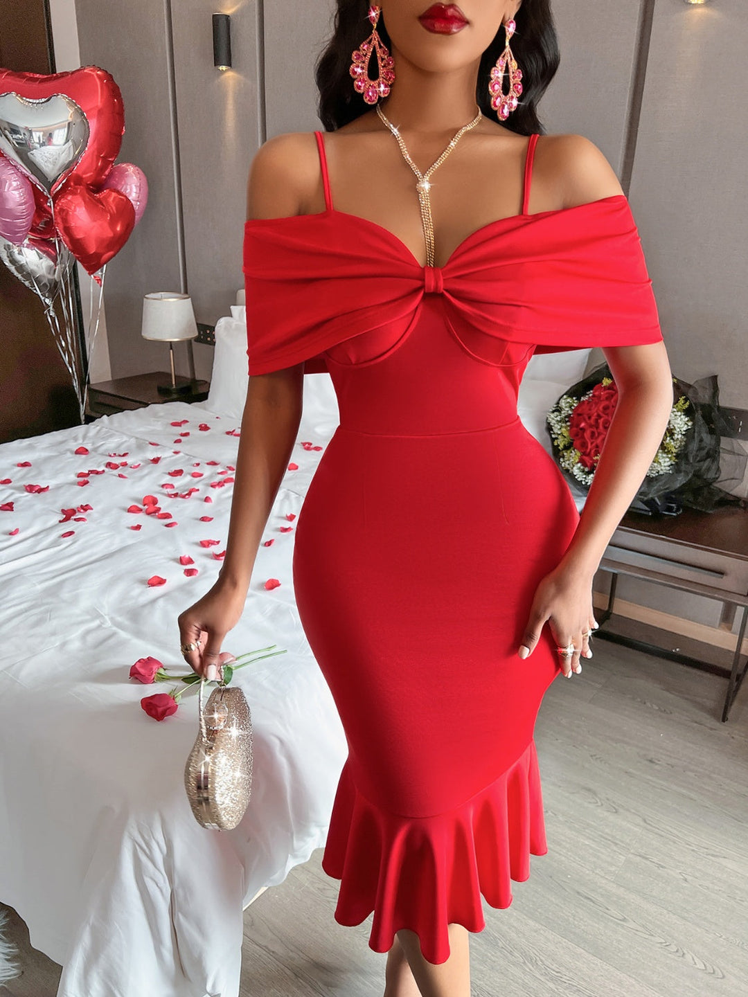 Stilla | Strop Fishtail Wrap Dress