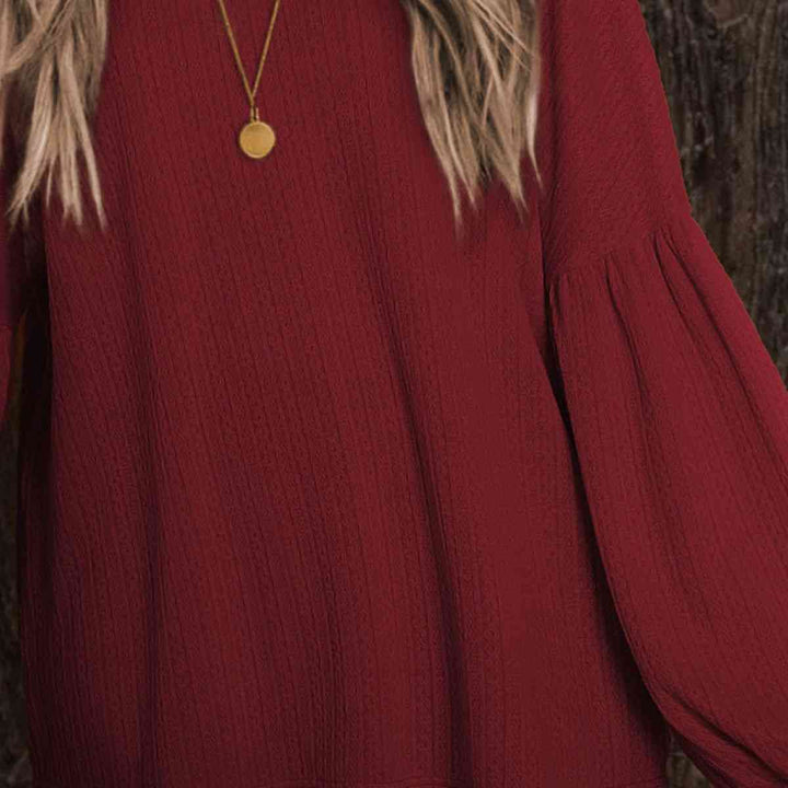 Stilla | Hals Langærmet Rynket Bluse