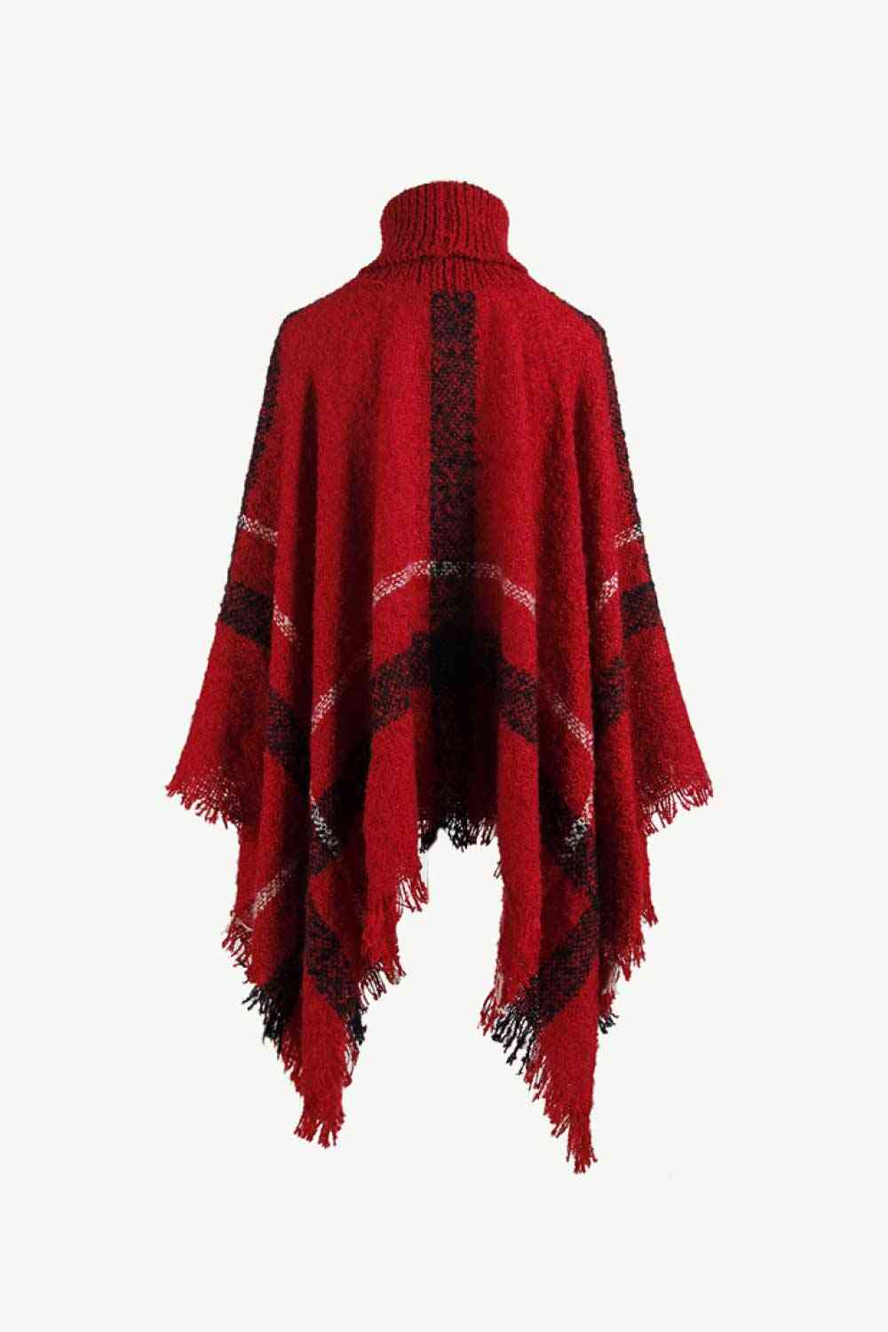 Stilla | Turtleneck Raw Hem Poncho
