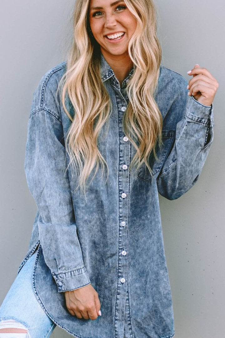 Stilla | Up Dropped Shoulder Denim Top