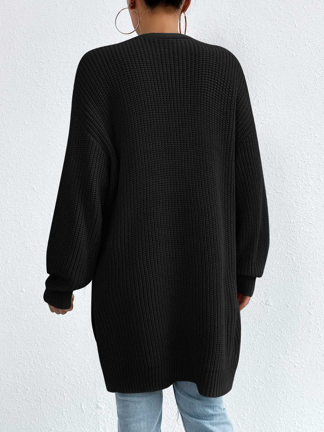Stilla | Front Dropped Shoulder Slit Cardigan