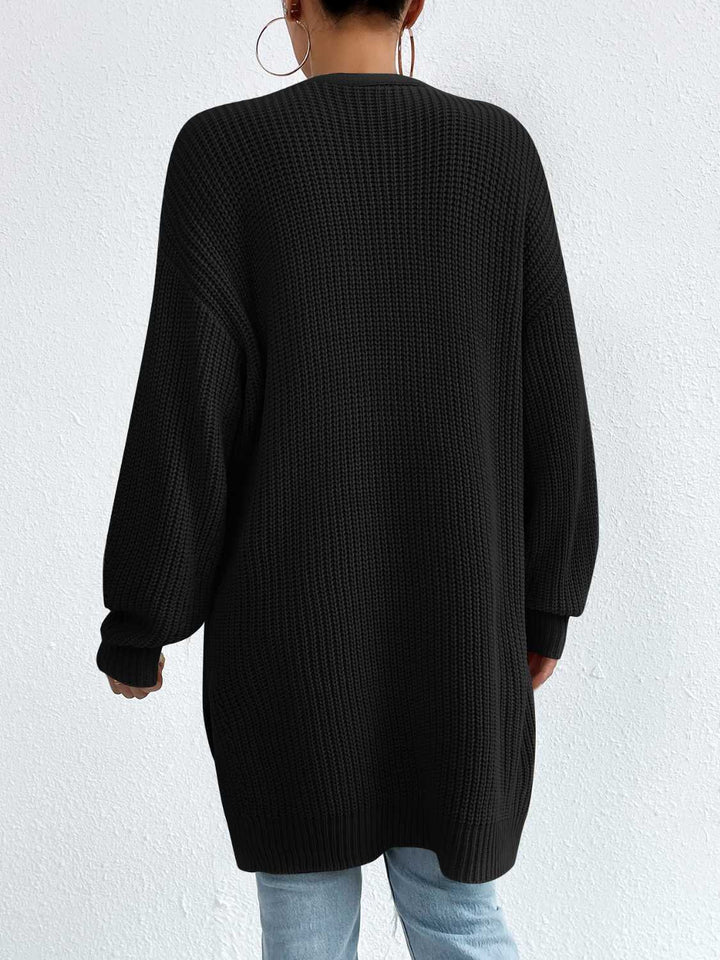 Stilla | Front Dropped Shoulder Slit Cardigan