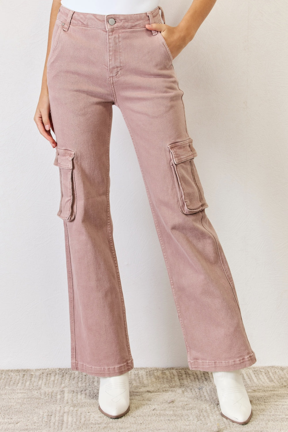 Stilla | Full Size High Rise Cargo Wide Leg Jeans