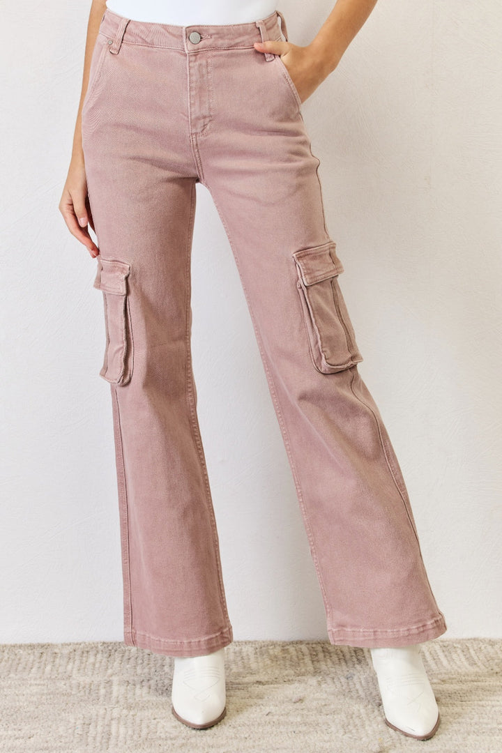 Stilla | Full Size High Rise Cargo Wide Leg Jeans