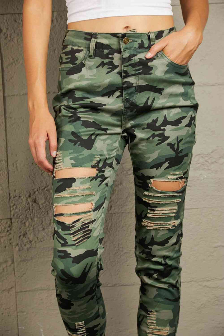 Stilla | Distressed Camouflage Jeans