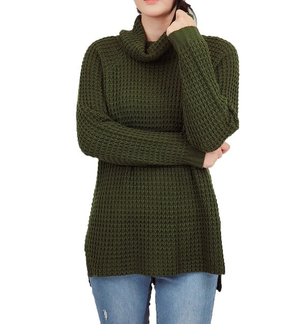 Stilla | Hals Oversized Pop-corn Strik Tunika Sweater