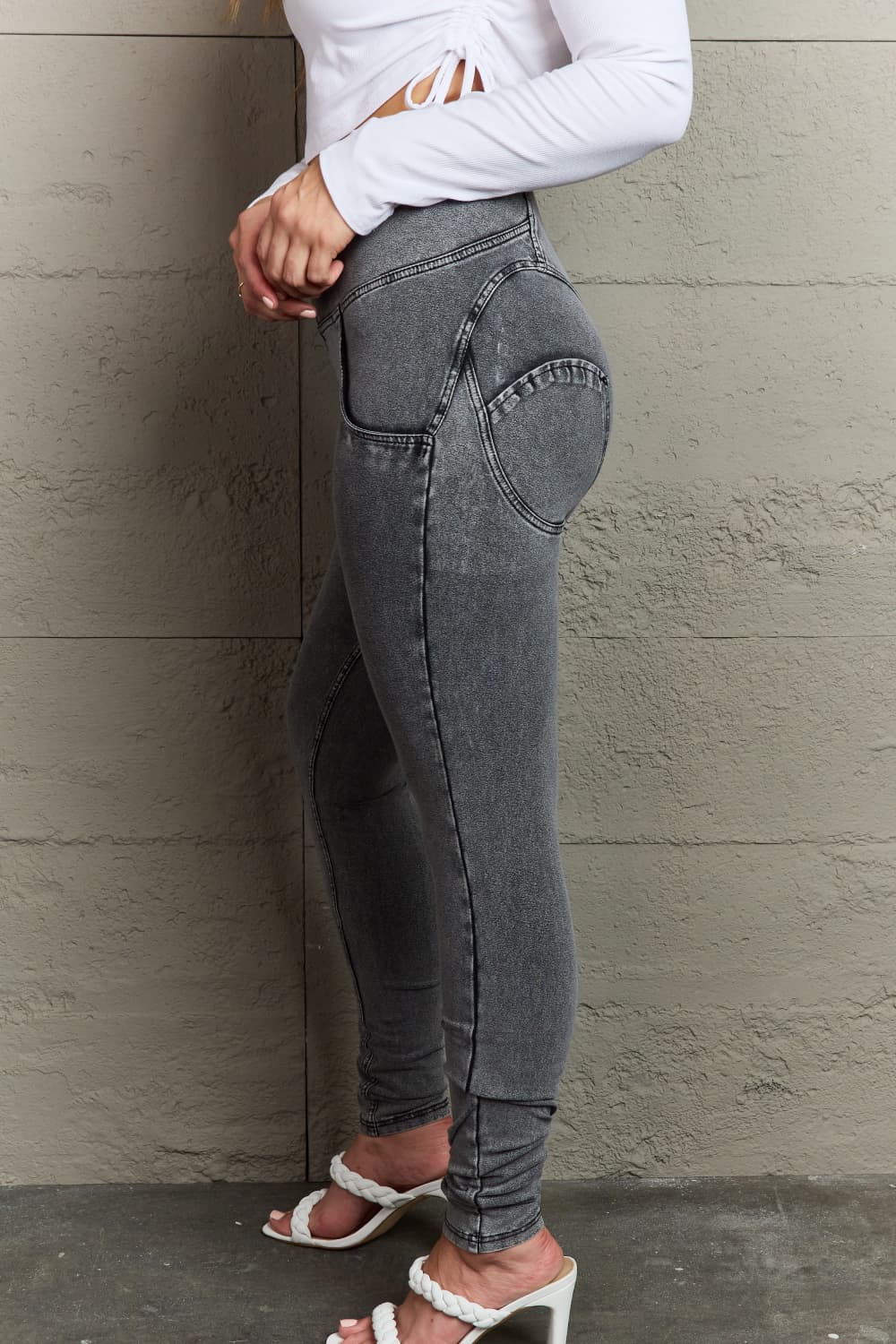 Stilla | Lynlås Lukning Skinny Jeans med Lommer