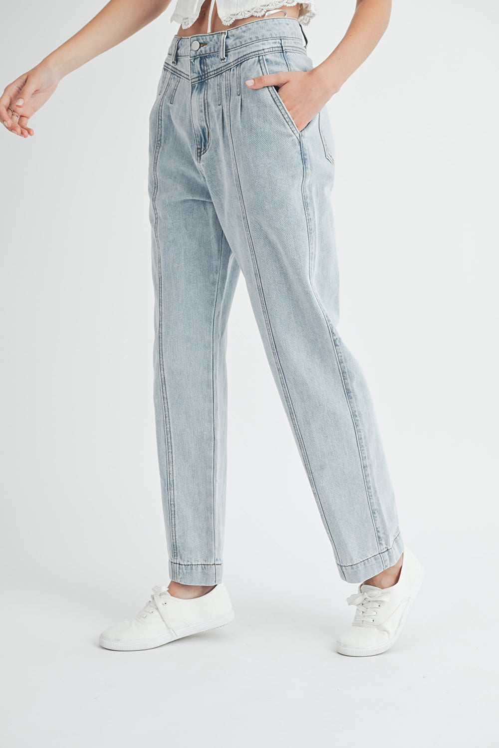 Stilla | Plisseret Frontdetalje Lige Jeans