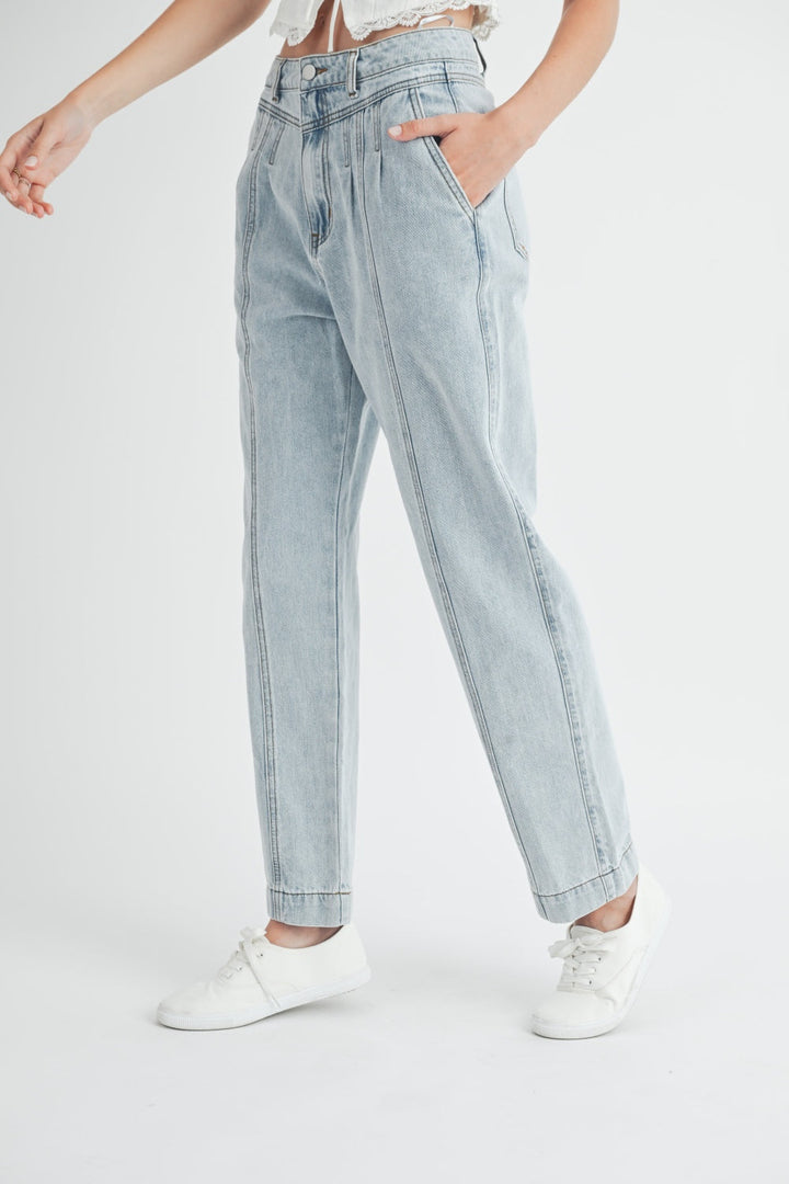Stilla | Plisseret Frontdetalje Lige Jeans