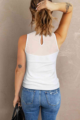 Stilla | Neck Blueberry Grafisk Tanktop