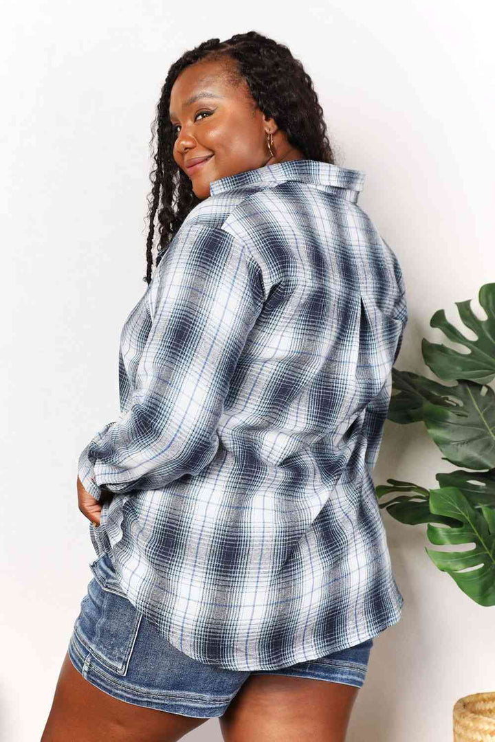 Stilla | Take Plaid Dropped Shoulder Shirt