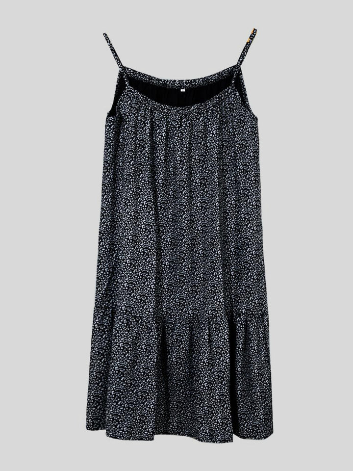 Stilla | Størrelse Trykt Ærmeløs Mini Cami Kjole