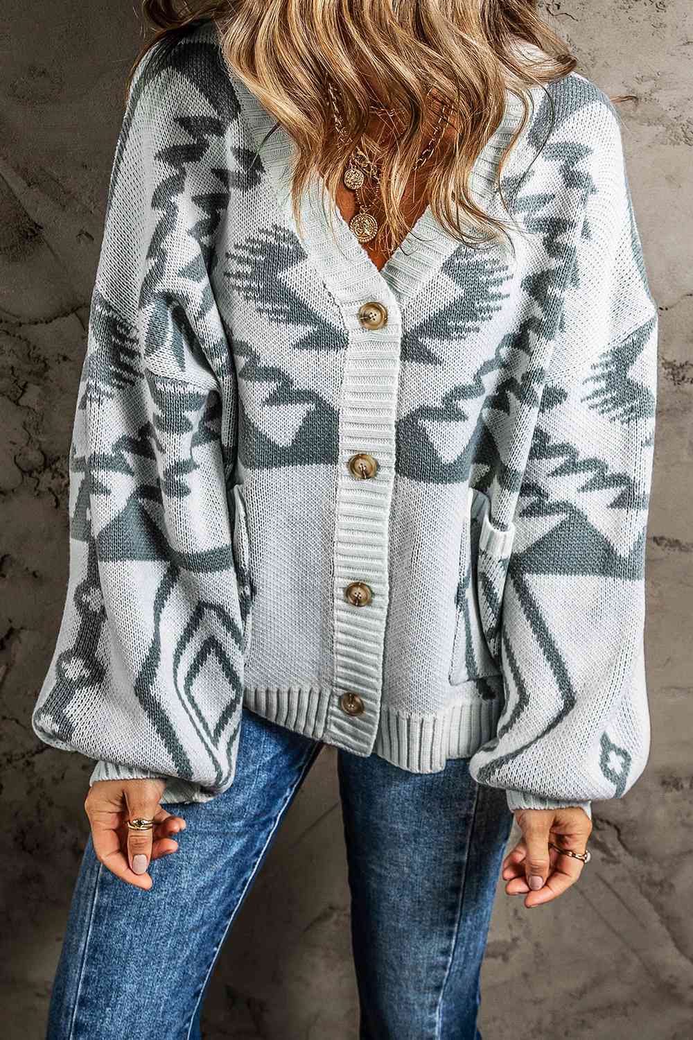 Stilla | Knapper Op V-hals Langærmet Cardigan