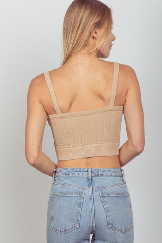 Stilla | J Cable Knit Seamless Cropped Cami