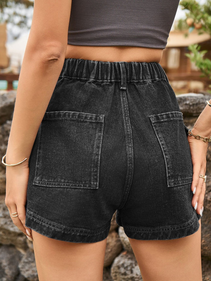 Stilla | Talje Denim Shorts med Lommer