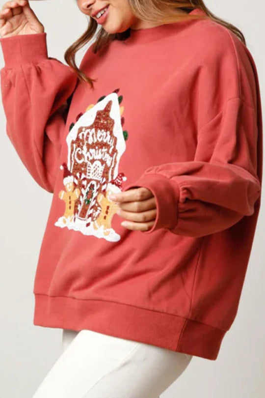 Stilla | Jule slik hus Paillet Casual Loose Sweatshirt
