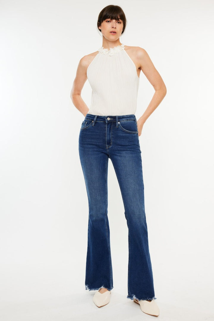 Stilla | Cat's Whiskers Raw Hem Flare Jeans