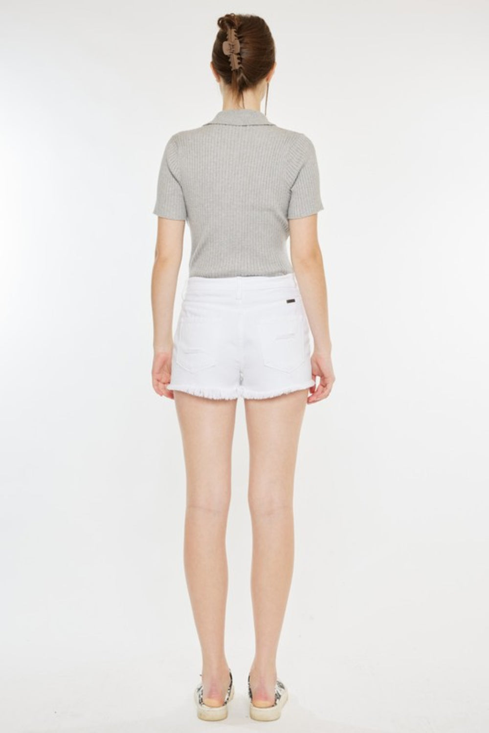 Stilla | Raw Hem Distressed Denim Shorts