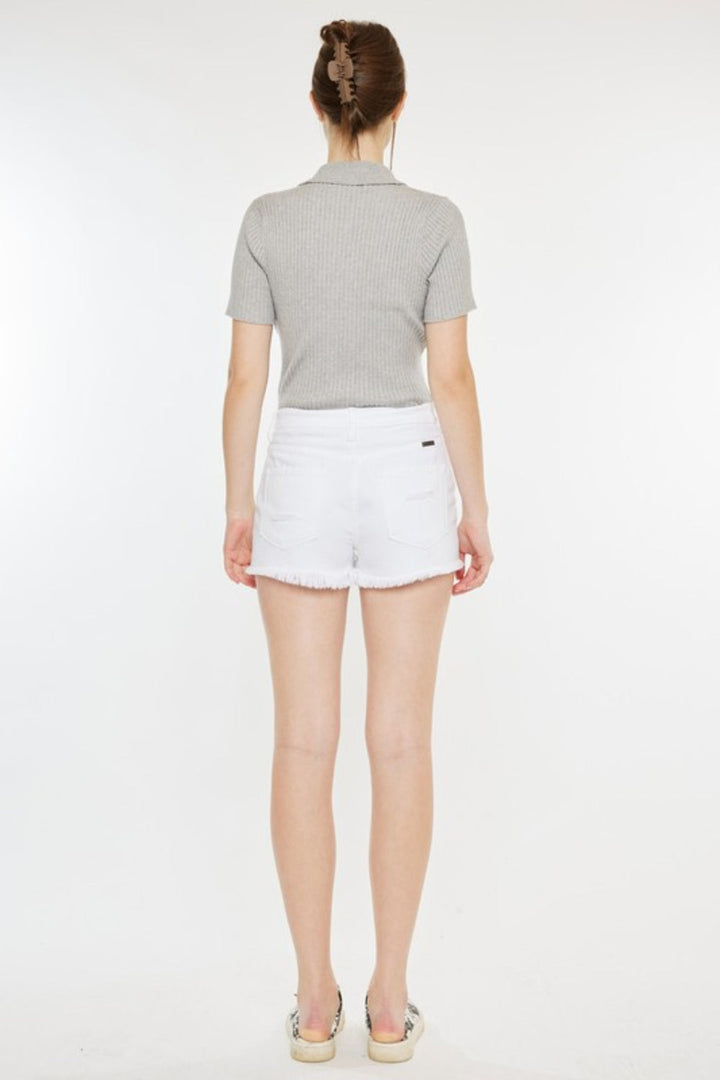 Stilla | Raw Hem Distressed Denim Shorts