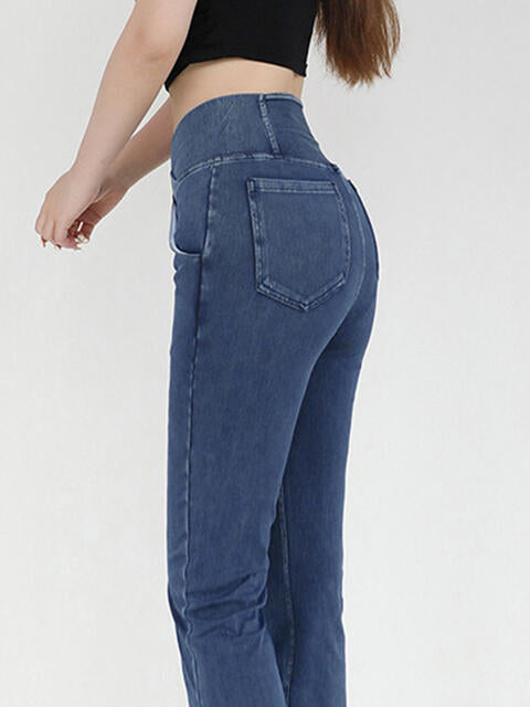 Stilla | Talje Bootcut Jeans Med Lommer